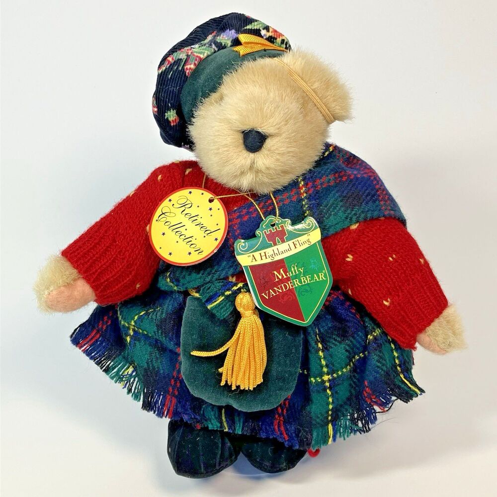 Muffy VanderBear A Highland Fling 1995 | Complete Outfit & Teddy Bear /w Stand